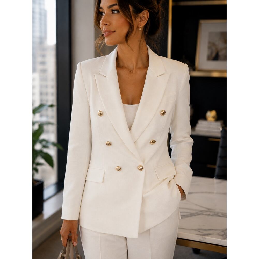 Love, Bonito | Double Breasted Gold Button Blazer